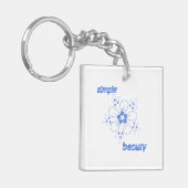 Minimalistischer Blue Dashed Line Art Acrylic Schl Schlüsselanhänger (Vorderseite links)