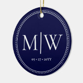Minimalistischer Blue Holiday Keramik Ornament (Links)