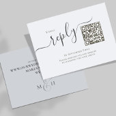 Minimalistischer Blue UAWG QR Code Hochzeit RSVP Karte