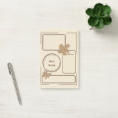 Minimalistischer Blumen-Notiz-Hintergrund Post-it Klebezettel (Büro)