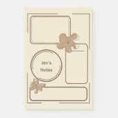 Minimalistischer Blumen-Notiz-Hintergrund Post-it Klebezettel (Vorderseite)
