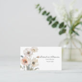 Minimalistischer Blumen-QR-Code Visitenkarte (Stehend Vorderseite)