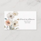 Minimalistischer Blumen-QR-Code Visitenkarte (Vorderseite)