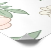 Minimalistischer Blumenblüten Botanischer Kunstpos Poster (Ecke)