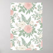 Minimalistischer Blumenblüten Botanischer Kunstpos Poster (Vorne)