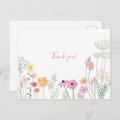 Minimalistischer Blumendanke Postkarte (Vorne/Hinten)