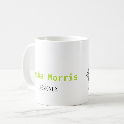 Minimalistischer Blumendruck Kaffeetasse (Vorderseite Links)