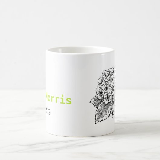 Minimalistischer Blumendruck Kaffeetasse (Mittel)
