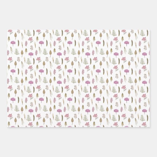 Minimalistischer Blumengarten Themenabend Gefallen Geschenkpapier Set (Vorderseite 2)