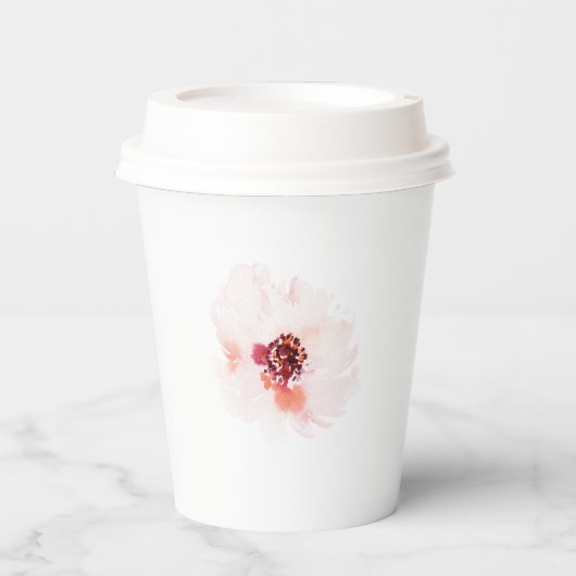 Minimalistischer Blumenkaffee - Weiches Wasser Pappbecher (Vorderseite)