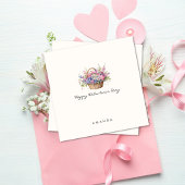 Minimalistischer Blumenkorb Niedlich Valentinskart Einladung