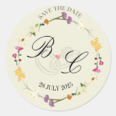 "Minimalistischer Blumenreath Runder Aufkleber (Vorderseite)