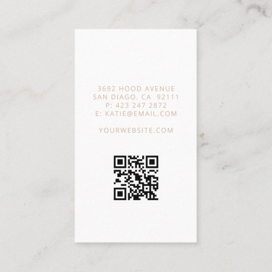 Minimalistischer Blumenrosa Arch Beauty Östhetiker Visitenkarte (Rückseite)