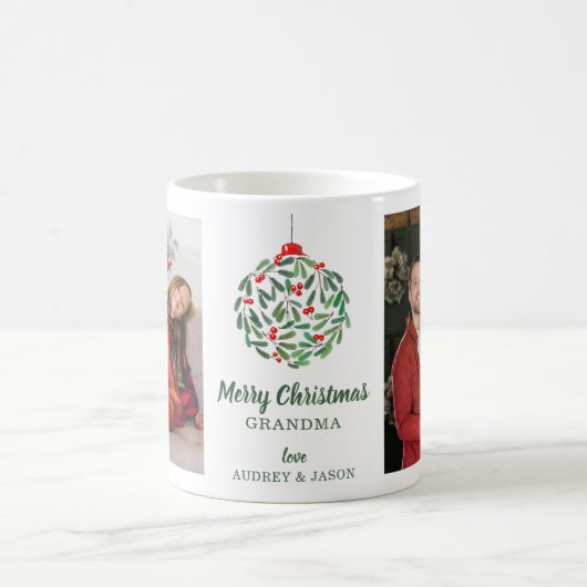 Minimalistischer Blumenstrauß | 2 Foto Collage Wei Kaffeetasse (Mittel)