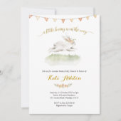 Minimalistischer Blumenstrauß auf der Way Baby Dus Einladung (Vorderseite)