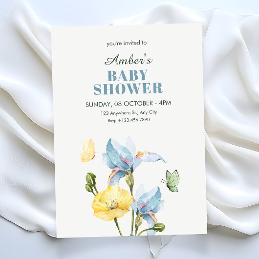 Minimalistischer Blumenstrauß Einladung