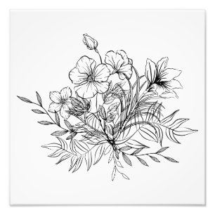 Minimalistischer Blumenstrauß Fotodruck