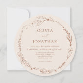 Minimalistischer Blumenstrauß Terracotta Foto Hoch Einladung (Vorderseite)