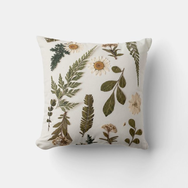 Minimalistischer Blumenwirbel Kissen (Vorderseite)