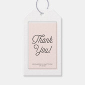 Minimalistischer Blush-Farbblock Vielen Dank Geschenkanhänger (Vorderseite)