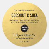 Minimalistischer Body Butter Gold Business | LOGO Runder Aufkleber (Vorderseite)