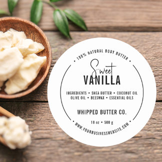 Minimalistischer Body Butter Klein-Unternehmen | L Runder Aufkleber