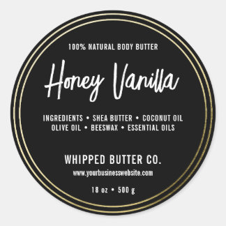 Minimalistischer Body Butter Small Business Gold| Runder Aufkleber