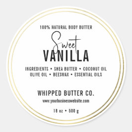 Minimalistischer Body Butter Small Business Gold| Runder Aufkleber