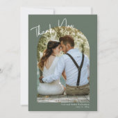 Minimalistischer Bogen Moderne Hochzeit danke Einladung (Vorderseite)