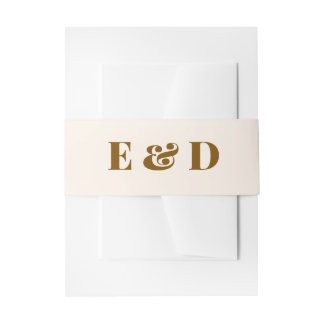 Minimalistischer Bogen-Monogramm-Hochzeits-Bauchna Einladungsbanderole
