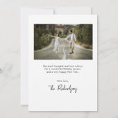 Minimalistischer Bogen Schwarz-weißes Foto Weihnac Einladung (Rückseite)