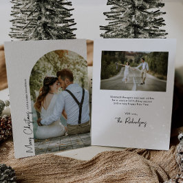 Minimalistischer Bogen Schwarz-weißes Foto Weihnac Einladung