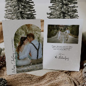 Minimalistischer Bogen Schwarz-weißes Foto Weihnac Einladung