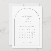 Minimalistischer Bogenkalender Save the Date Einla Einladung (Vorderseite)