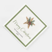 Minimalistischer Bohemian-Weihnachtskranz in neutr Serviette (Ecke)
