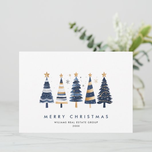 Minimalistischer Bohemischer Pine Tree Weihnachten (Stehend Vorderseite)