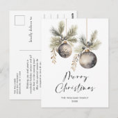 Minimalistischer Bohemischer Weihnachtsgruß Postkarte (Vorne/Hinten)