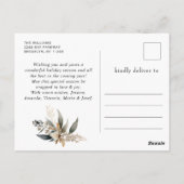 Minimalistischer Bohemischer Weihnachtsgruß Postkarte (Rückseite)