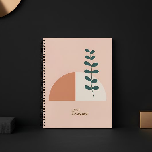 Minimalistischer Boho-Abstrakter Botanikstil Notizblock