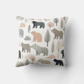 Minimalistischer Boho Bärenbaum Kinderzimmer Kinde Kissen (Rückseite)