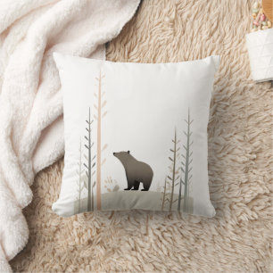Minimalistischer Boho Bear im Kinderzimmer Woods K Kissen