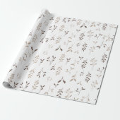 Minimalistischer Boho-Beige-Braun-Botanischer-Blat Geschenkpapier (Ungerollt)