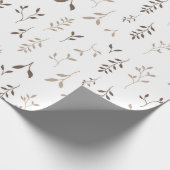 Minimalistischer Boho-Beige-Braun-Botanischer-Blat Geschenkpapier (Ecke)
