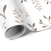 Minimalistischer Boho-Beige-Braun-Botanischer-Blat Geschenkpapier (Rolleneckpunkt)