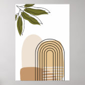 Minimalistischer Boho-Botanik-Bogen-Plakat erdige  Poster (Vorne)