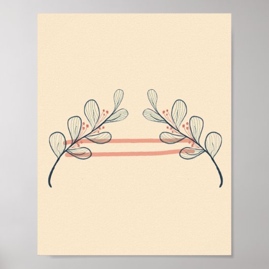 Minimalistischer Boho-Botanik-Zweigposter | Neutra Poster (Vorne)