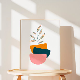 Minimalistischer Boho-Botanischer Abstrakter Kunst Poster