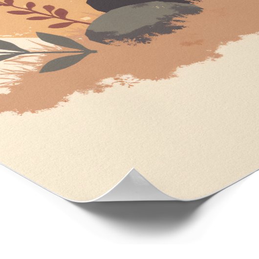 Minimalistischer Boho Crescent Moon Wall Art Poster (Ecke)