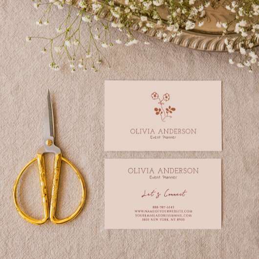 Minimalistischer Boho Earthy Terracotta tacotta ta Visitenkarte