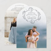 Minimalistischer Boho-Foto-Save-the-Date Einladung (Vorne/Hinten)